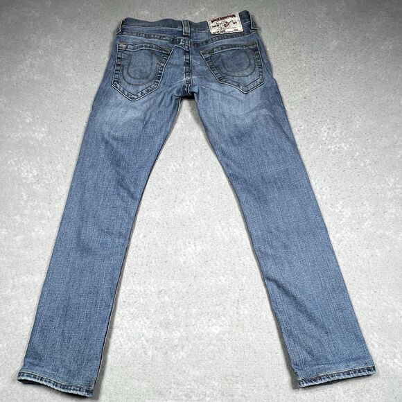 True Religion  VINNY Skinny Jeans Women 28x27 Flap Pockets Low Rise Medium Wash - Picture 9 of 16